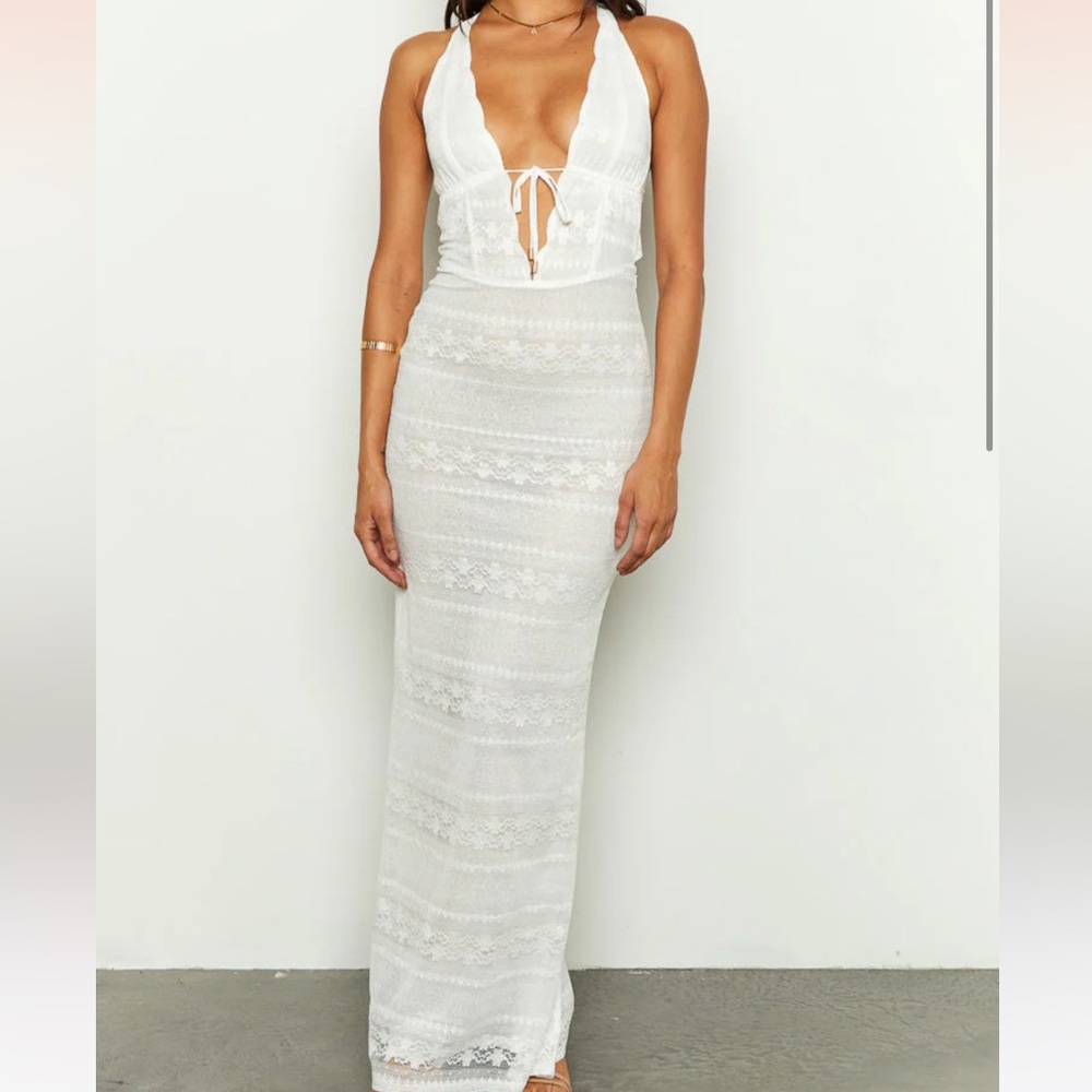 Beginning boutique white maxi dress